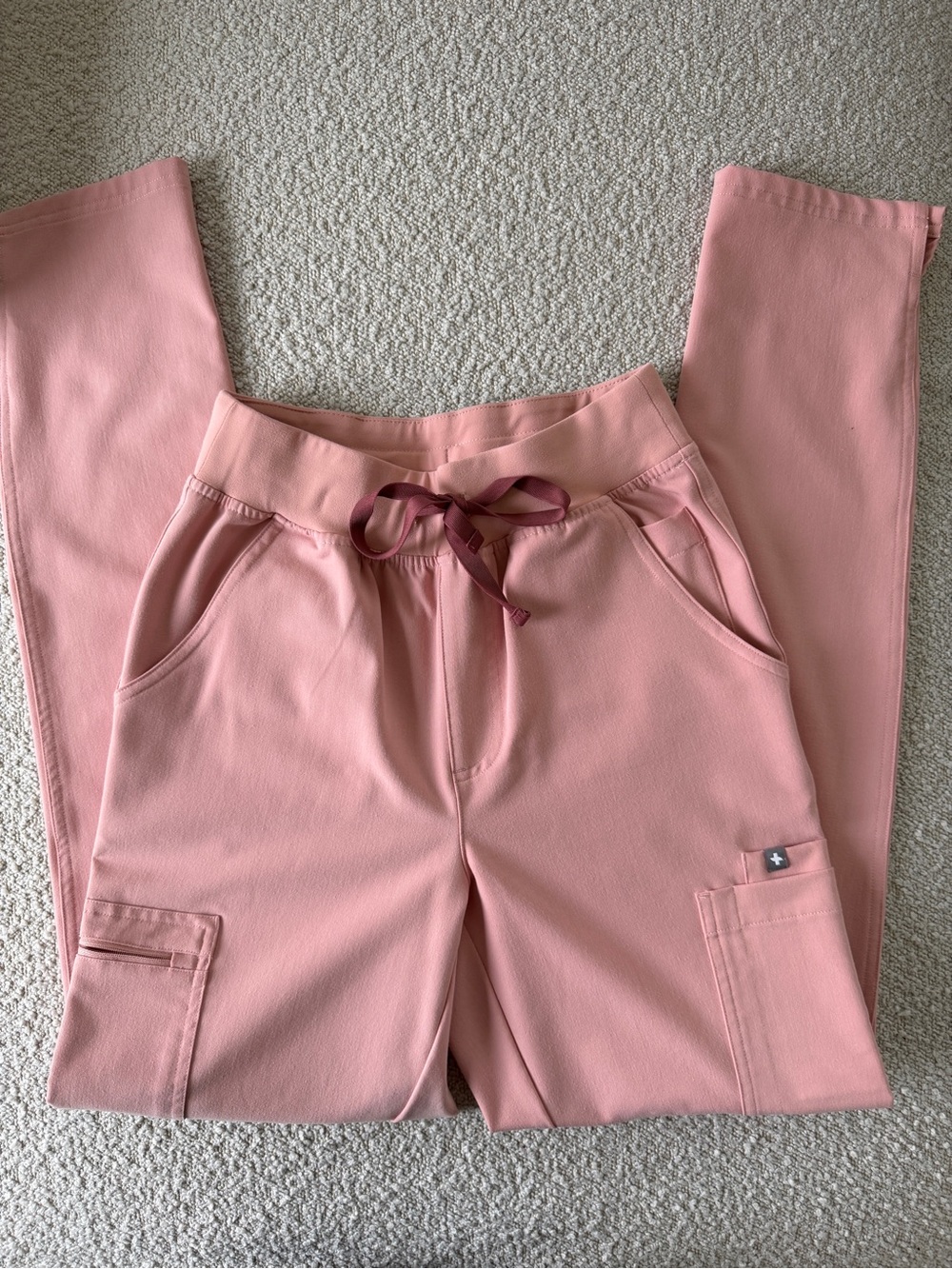 Figs High Waisted Yola Skinny - XS Tall in Pink Sand Color